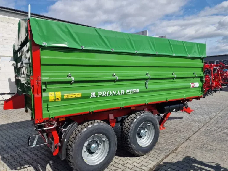 Przyczepa rolnicza 12 TON tandem PRONAT PT512, fabrycznie nowa, 2025