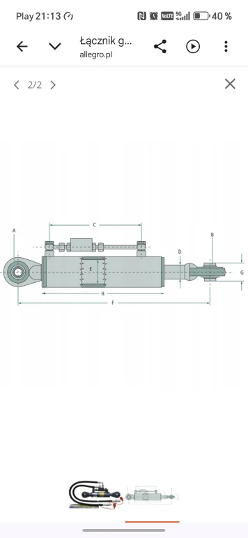 Granit Łącznik Górny Hydrauliczny Dwustronny