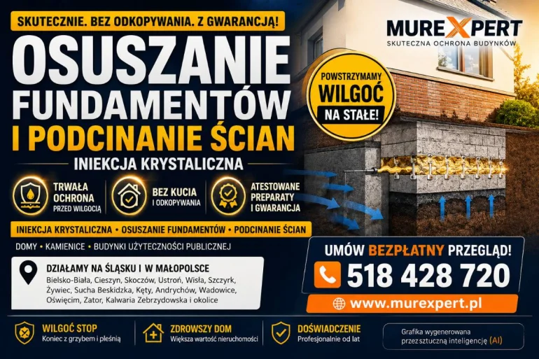 Osuszanie piwnic i fundamentów, remonty oraz zabezpieczenia przeciwwilgociowe