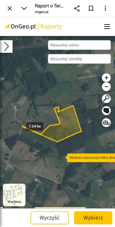 Ponad 7,5 ha Grunt rolny z ter na bud.oraz zales do wycin , oczko wodne, super