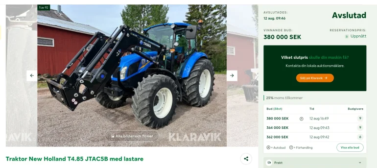 Pośrednictwo w aukcjach maszyn w Szwecji – Klaravik – taniej i bez barier