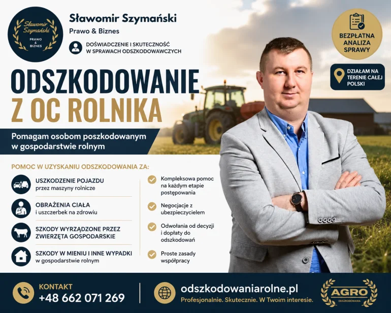 Odszkodowanie z OC Rolników – profesjonalna pomoc w uzyskaniu odszkodowania