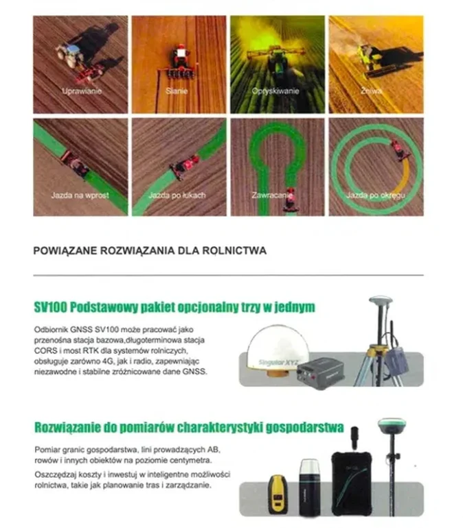 Nawigacja rolnicza do autoprowadzenia traktora GPS do 2,5cm AGROSTA