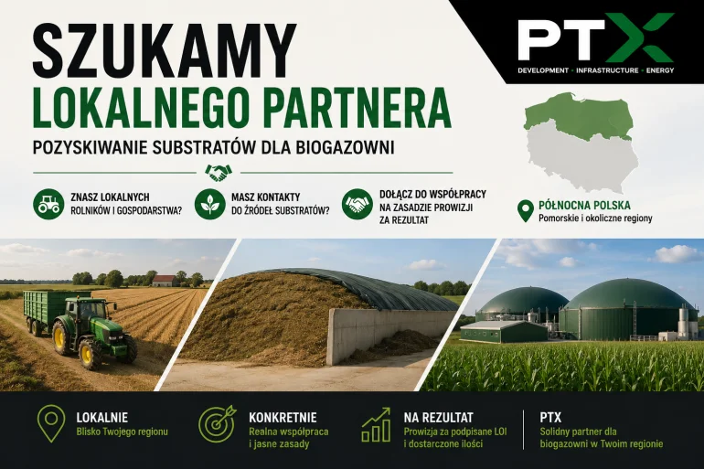 Szukamy lokalnego partnera do pozyskiwania substratów dla biogazowni