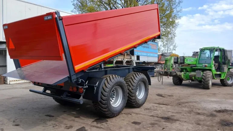Tandem 3 x wywrotka 18T KEL-BERG szerokie koła budowlana przyczepa