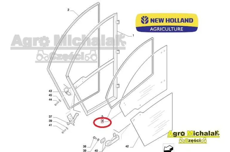 Szyba drzwi New holland LM1060, LM1133, LM1330, LM1340, LM1745, LM732