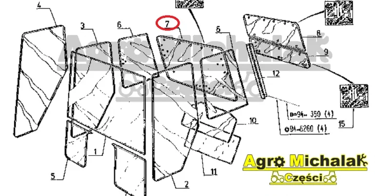 Szyba tylna biała Renault kabina TX TZ 103-54,110-54,120-54,155-54