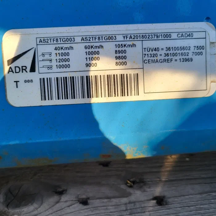 Oś ADR hamowana nośność 11000kg