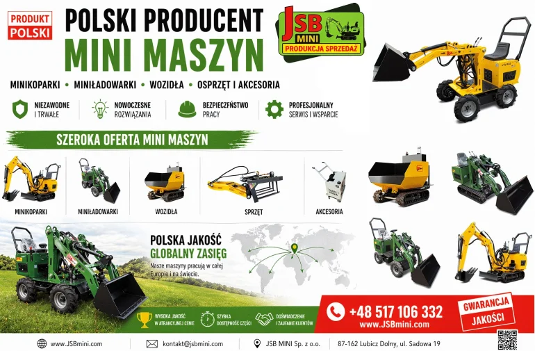 Osprzęt Rolniczy Budowlany + Koparki Ładowarki Wozidła POLSKIE JSB