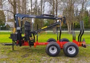 Przyczepa leśna Forester FT-9 z żurawiem FC-67L i chwytakiem FG-20