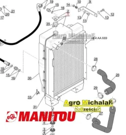 Chłodnica wody Ładowarka manitou MT 728, 732, 928, MT1030, MT1235, 143