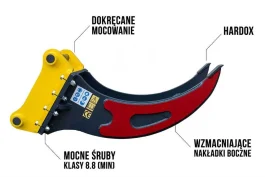 Osprzęt do wyrywania karp korzeni na ramie kopiące jcb cat itp .
