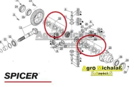 Zestaw naprawczy dyferencjał Manitou MLT630, 634, 731, 840, MT932,1335