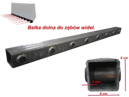 Widły, listwa dolna do wideł obornika, tur, krokodyla, ładowarka, cyklop