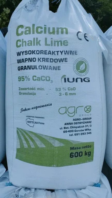 Wapno granulowane kreda białe