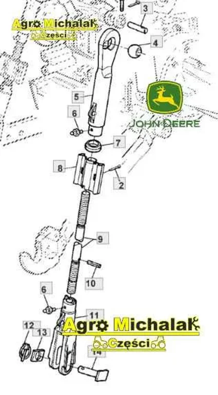 Wieszak pionowy podnośnik John deere 6010, 6120, 6220, 6420, 6300, 642