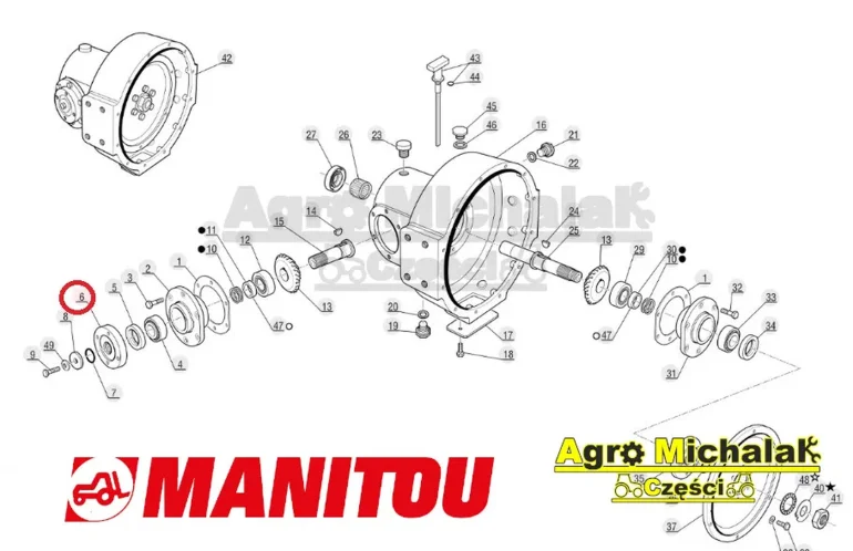 Piasta Flansza przekładni kątowej manitou MLT633, 634, 629, 845, 1337