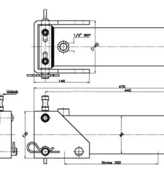 Stopa podporowa hydrauliczna 65-250CS z szybkozłączem