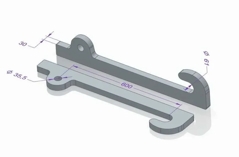 Haki ładowarka JCB 30mm grubości, zaczep łyżka adapter przejściówka