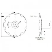 Talerz 610 pod piastę 5-otworową, grubość 6 mm
