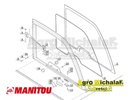 Szyba drzwi górna Manitou MLT 523, 627, 601326 , 798298