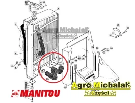 Przewód dolny chłodnicy Manitou , Perkins , MT940, MT1337, MT1637